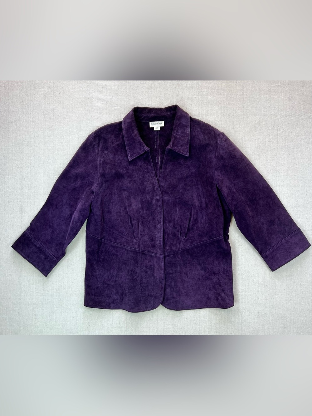 Coldwater Creek Purple Suede Vintage Boho Women's Blazer - Size XL